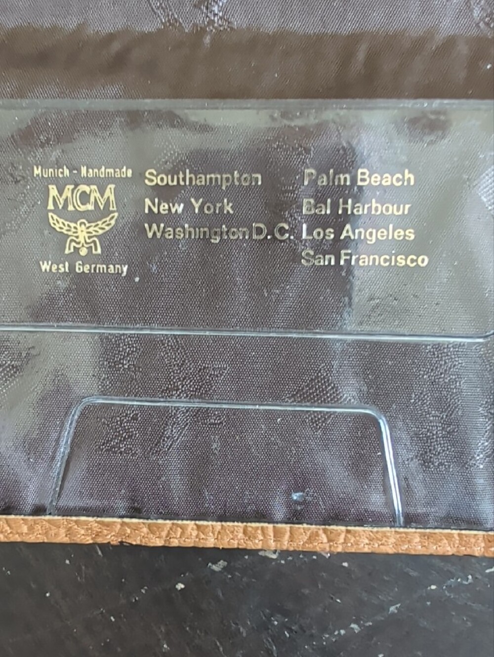 MCM Cognac and Black Logo Checkbook Cover - Picture 4 of 5